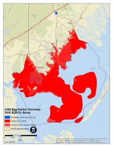 Projected inundation in Tuckerton and Little Egg Harbor in 2050.